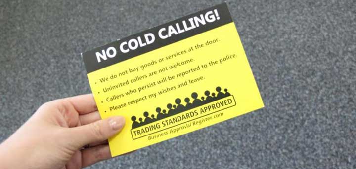 No cold callers card