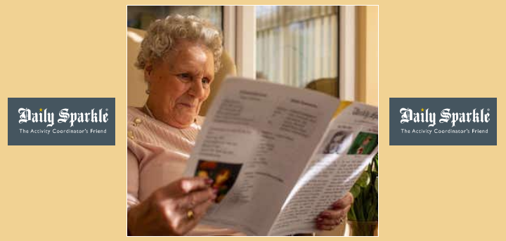 Lady reading a copy of sparkle