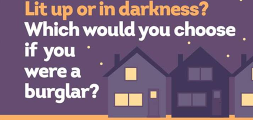 Lit up or in darkness. Which would you choose if you were a burglar?