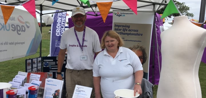 Ralph and Carol man the stall