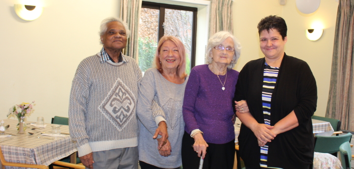 Eileen with Rudolph, Hilda and Venton Centre Manager Vicky 