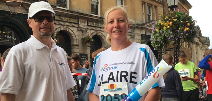 Runner Claire and husband Howard before the race