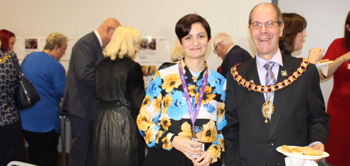 Kaura Graham with the Mayor of Corby Cllr Ray Beeby
