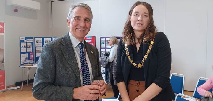 Paul Bertin with the Mayor of Kettering, Cllr Emily Fedorowycz.