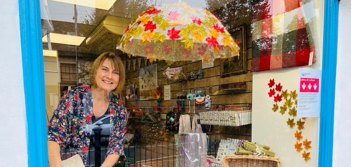 Our Higham Ferrers shop window is looking autumnal.