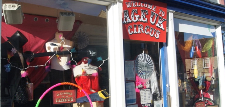 The greatest circus-themed shop window in Thrapston!