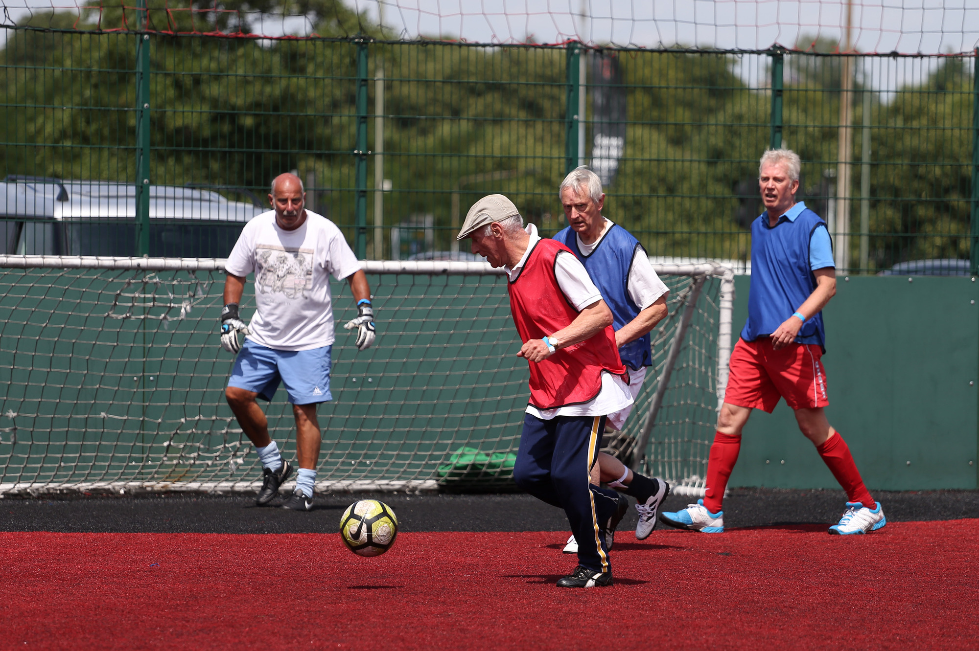Older gentlemen taking part in walking football