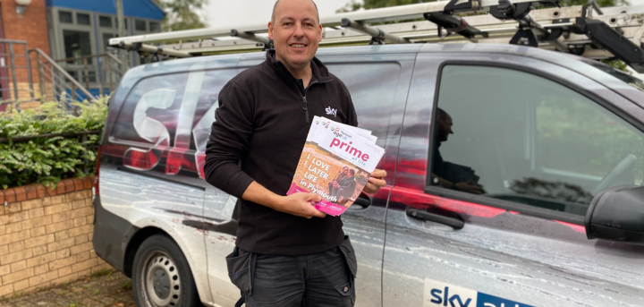 Sky Volunteers distribute Age UK Plymouth's Prime Magazine every quarter