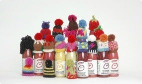 Big Knit little hats on Innocent Smoothie bottles