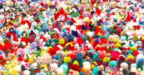 Lots of knitted little hats
