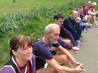 Runners resting after the race