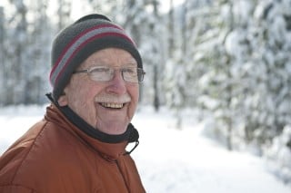 Man outisde in snow