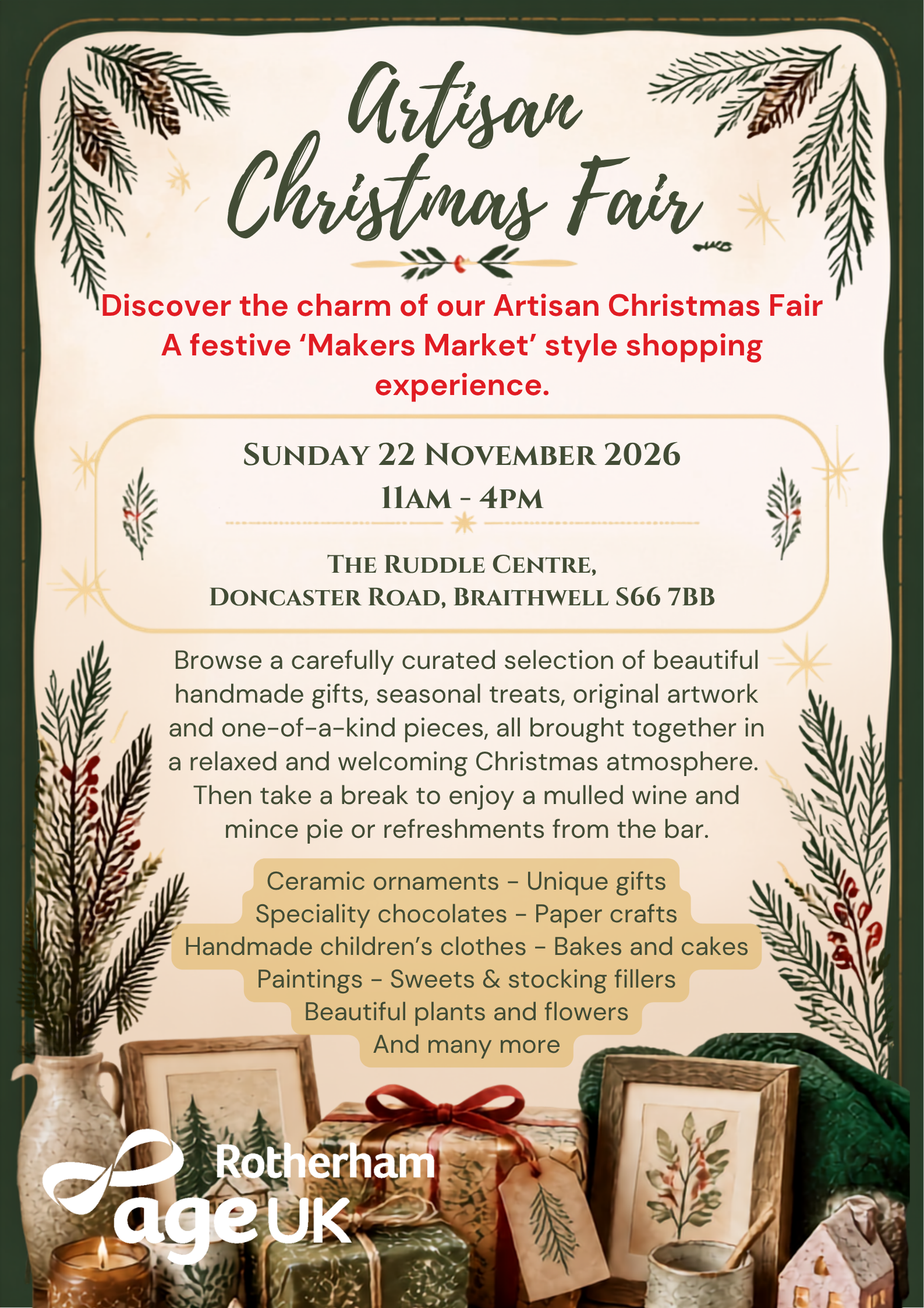 Artisan Christmas Fair poster Ruddle Centre 2026.png