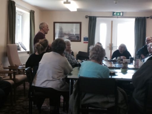 Ray Matthews giving a talk to Bevan Crescent Group members