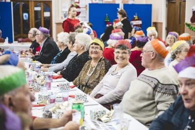 Guests enjoying Christmas party