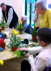 Thorpe Hesley group members making flower arrangements Thorpe Hesley group members making flower arrangements