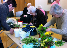 Thorpe Hesley group members making flower arrangements Thorpe Hesley Group members making flower arrangements