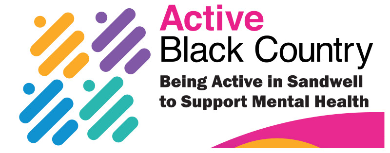 Active Black Country Sandwell logo with tagline Being active in Sandwell to support mental health.