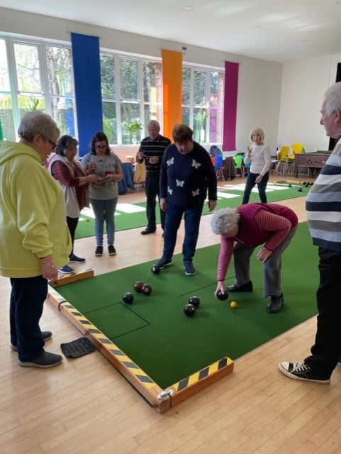 The new mats have made the weekly indoor carpet bowling even more special