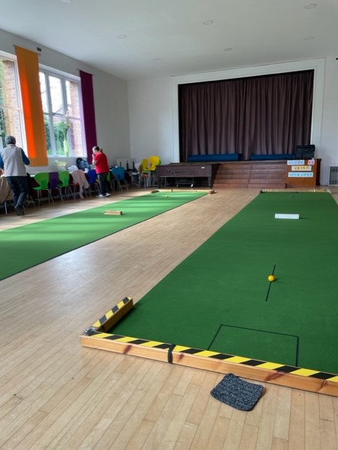 One of the new mats in all it's green glory - come on and have a go!