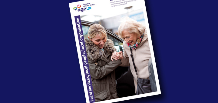 Age UK Shropshire Telford & Wrekin's annual report front cover