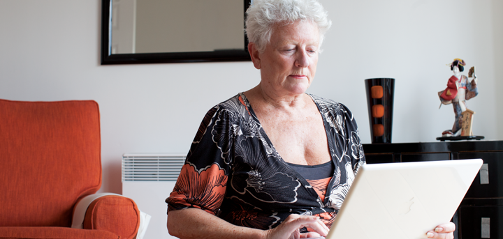 Woman using a laptop