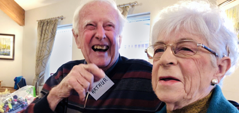 Dementia support group members Arthur and Sandra