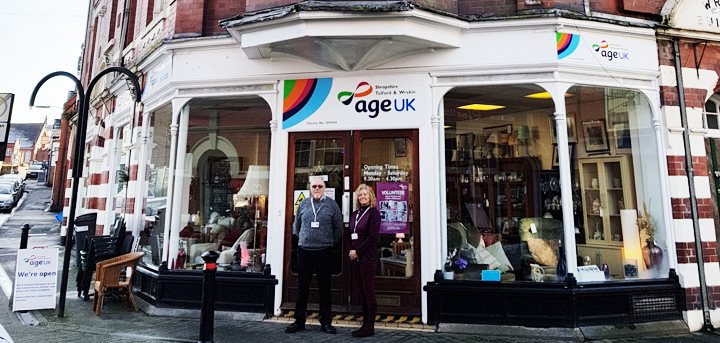 The Age UK Shropshire Telford & Wrekin charity shop in Wellington