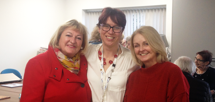 Emma Wilde with BT fundraisers Jane Lewis and Tracey Binny