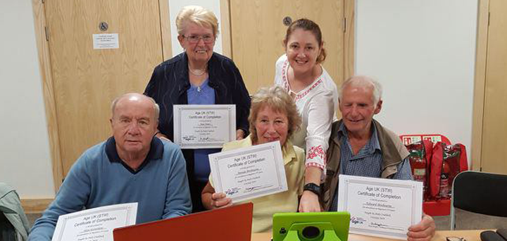 Members of the Age UK Shropshire Telford & Wrekin computer course at Brookside Community Centre.