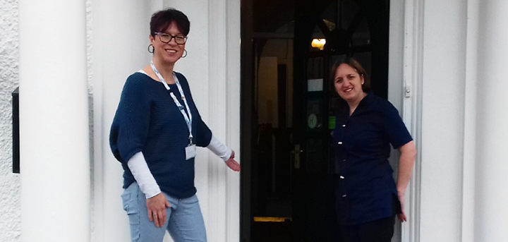 Emma Wilde and Tammy Hanmer outside Cliffdale Residential Care Home