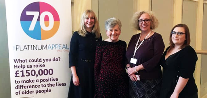 Catherine McCloy, Lynn West, Heather Osborne and Angela Goodman at the launch of Age UK Shropshire Telford & Wrekin's Platinum Appeal.