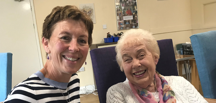 Volunteer and member enjoying a day at an Age UK Shropshire Telford & Wrekin day centre.