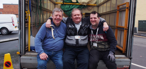 Age UK Shropshire Telford & Wrekin volunteers Barry, Anthony and Dan