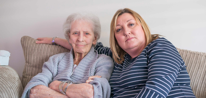 Older woman and her carer