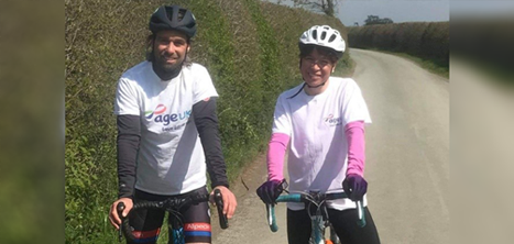 Dean Suter and Emma Wilde training for their cycle ride from Land’s End to John O’Groats