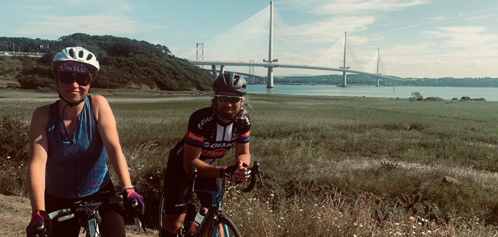 Emma Wilde and Dean Suter near the Queensferry Crossing