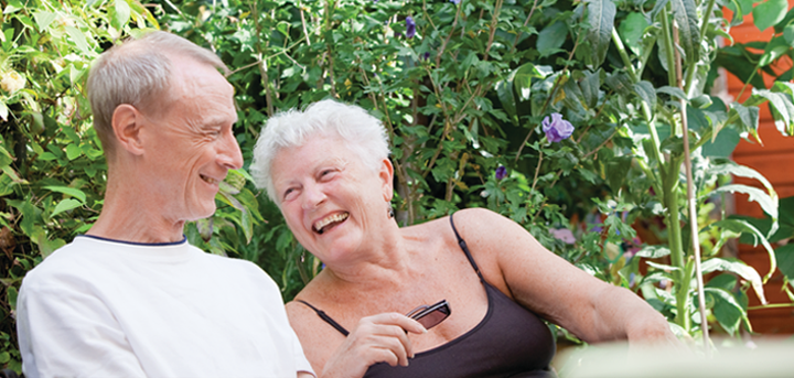 Older people in the garden