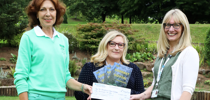 Carrie Lees from Bridgnorth Golf Club with Angela Goodman and Catherine McCloy from Age UK Shropshire Telford & Wrekin