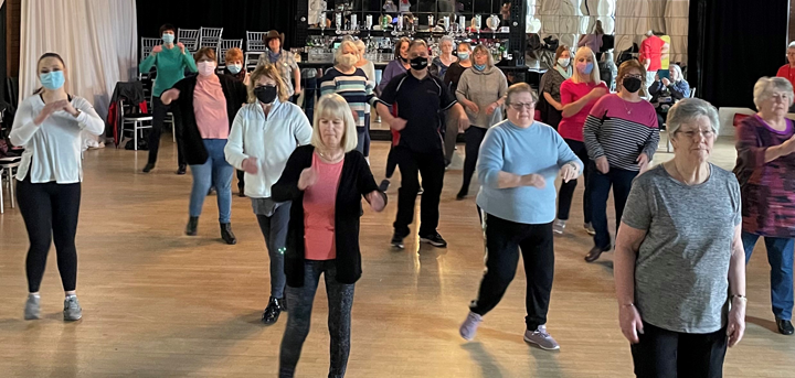 Older people dancing