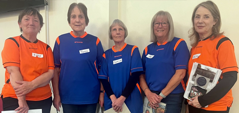 Members of Age UK Shropshire Telford & Wrekin’s Women’s Walking Football Club