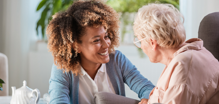 Older woman with befriending volunteer