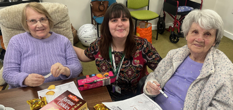 Gina Shirley from Age UK Shropshire Telford & Wrekin with members of the dementia respite group