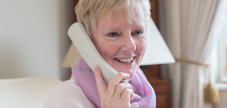 Woman using a telephone