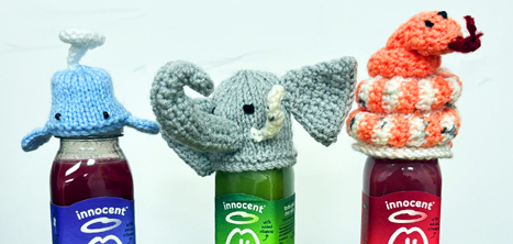Some of the wonderful hats this year's Big Knitters created