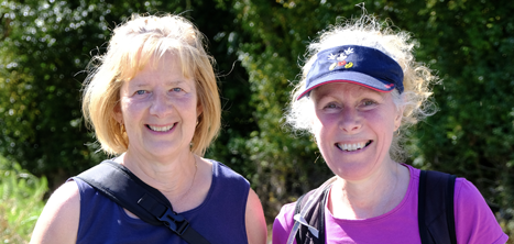 Two walkers who took part in the Three Peaks Breidden Hill Challenge.