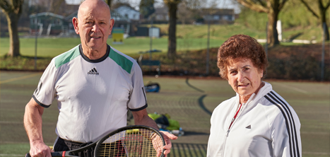 Older walking tennis players