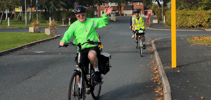 Councillor Bernie Bentick during the Cycle for 75 event