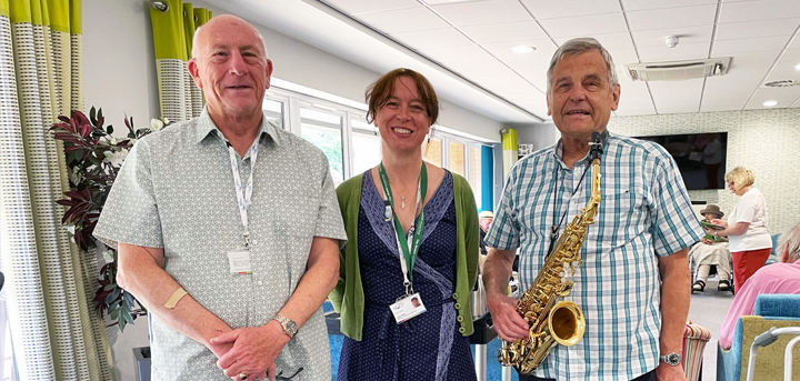 Neil Brookes and Dave Chesters with Emma Wilde, Manager of Wellbeing services at Age UK Shropshire Telford & Wrekin