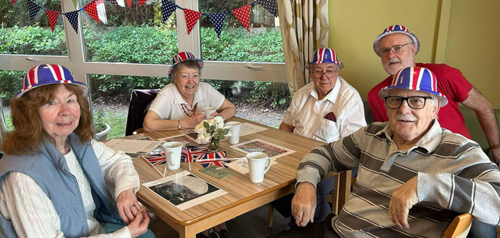 Dementia support group members celebrating VE Day